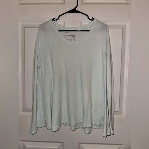 We the free women’s light blue waffle knit top L fall winter casual lounge